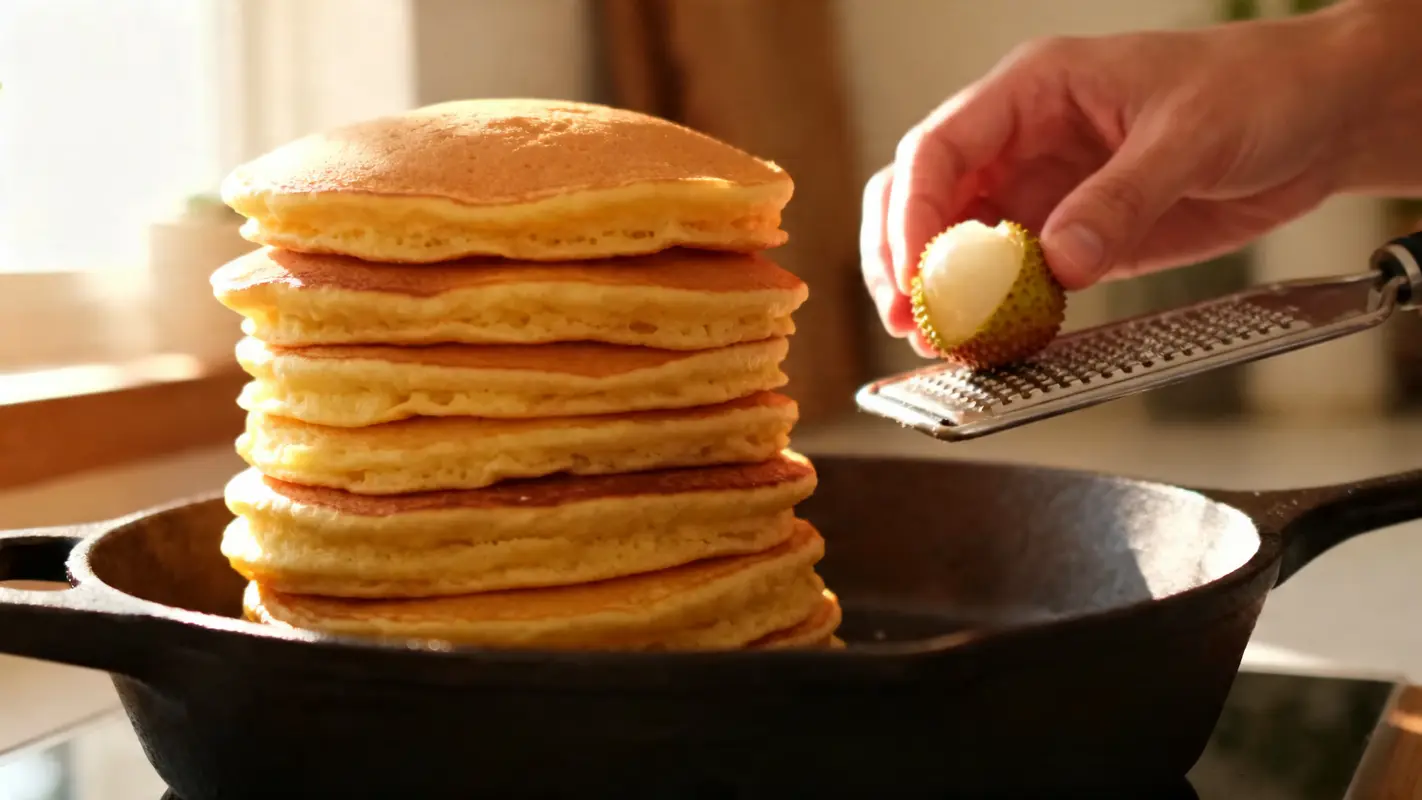 Pancakes moelleux : je râpe un agrume méconnu dans la pâte et le résultat surprend tout le monde